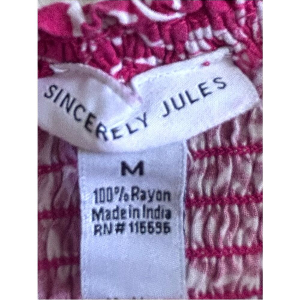 Vibrant Pink Floral Tie-Shoulder Boho Tropical Maxi Dress Side Cut Outs Rayon - Picture 11 of 12